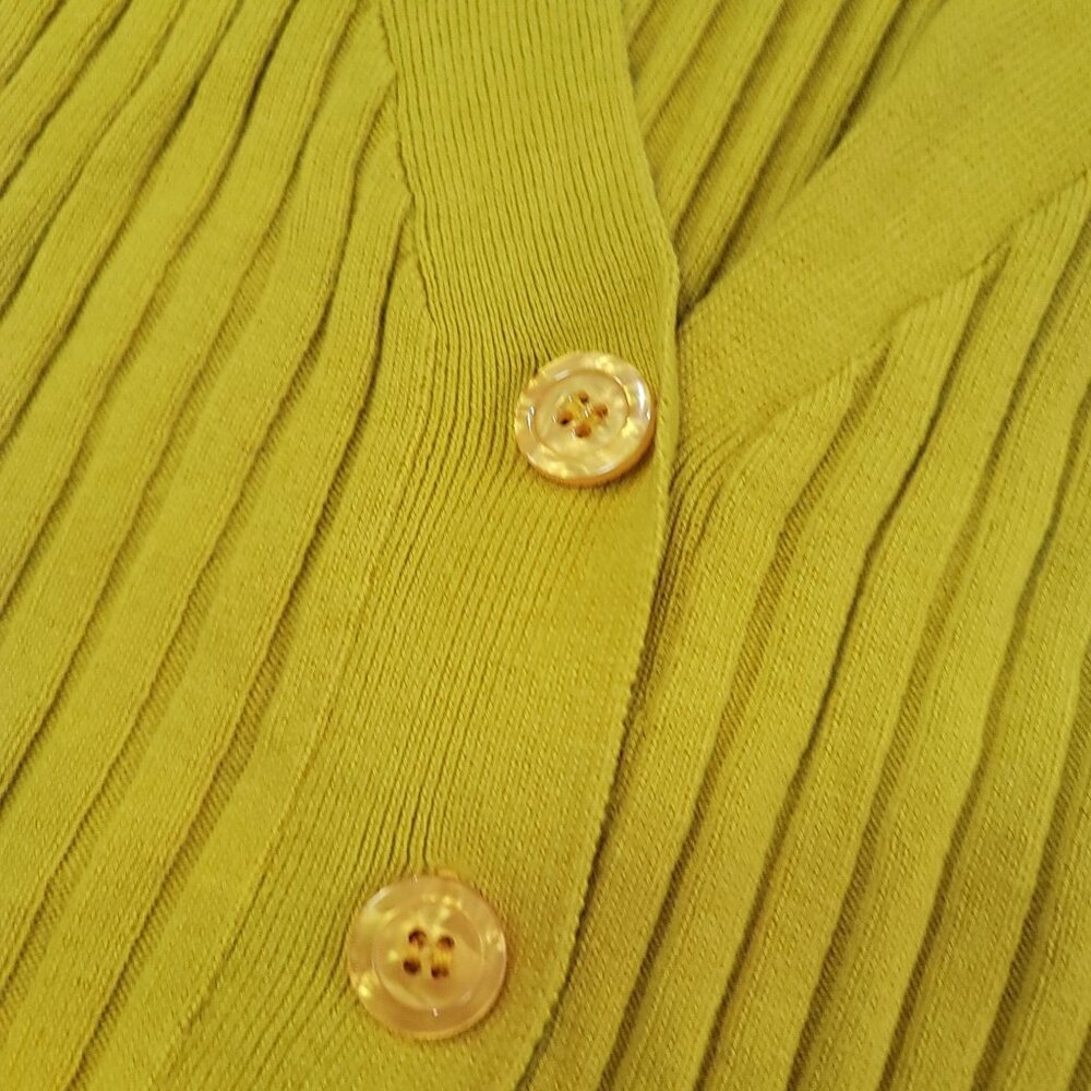 Eloquii Elements Yellow Ribbed Button-Up Cardigan… - image 5
